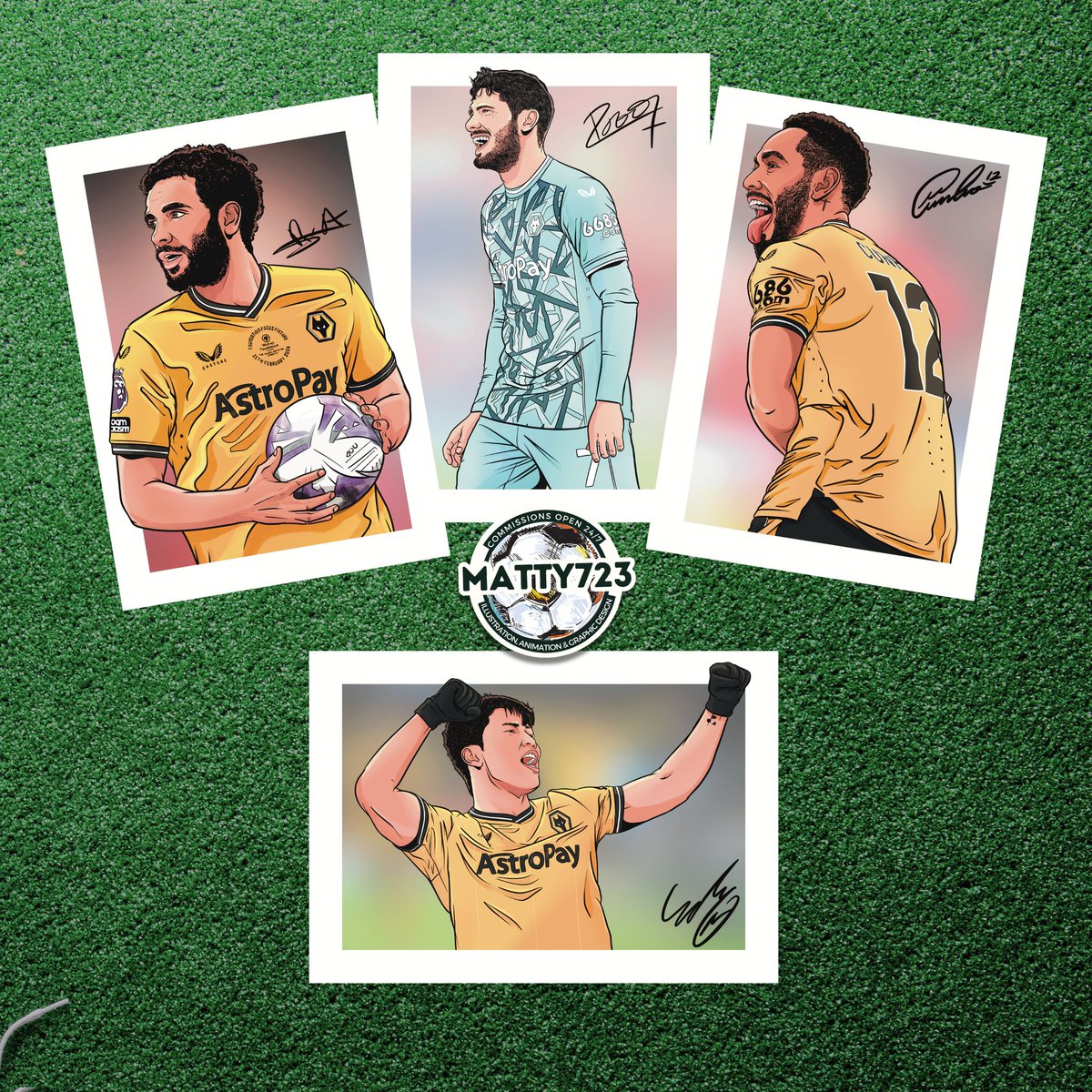 Happy Thursday! #wwfc Today we've teamed up with @_Matty723 for a special giveaway To win an A4 copy of these amazing signed illustrations! Simply; 1️⃣ Repost 🔁 2️⃣ Follow @WolvesFancast & @_Matty723 Winner announced at 12pm on Monday, good luck!