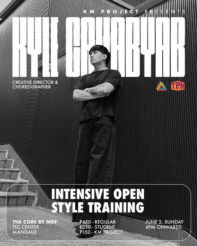 thekmprojectph's tweet photo. We’re making waves this June to power up your artistic growth! 💪

INTENSIVE OPEN STYLE TRAINING with Kyle Cayabyab 
(Creative Director and Choreographer)

📅 June 2, 2024 (Sunday)
⌚️ 4PM onwards
📍The Core
💰 P450 (regular rate) / P150 (KM members only)
🪪 P350 (student rate) https://t.co/a5wKePjKBI