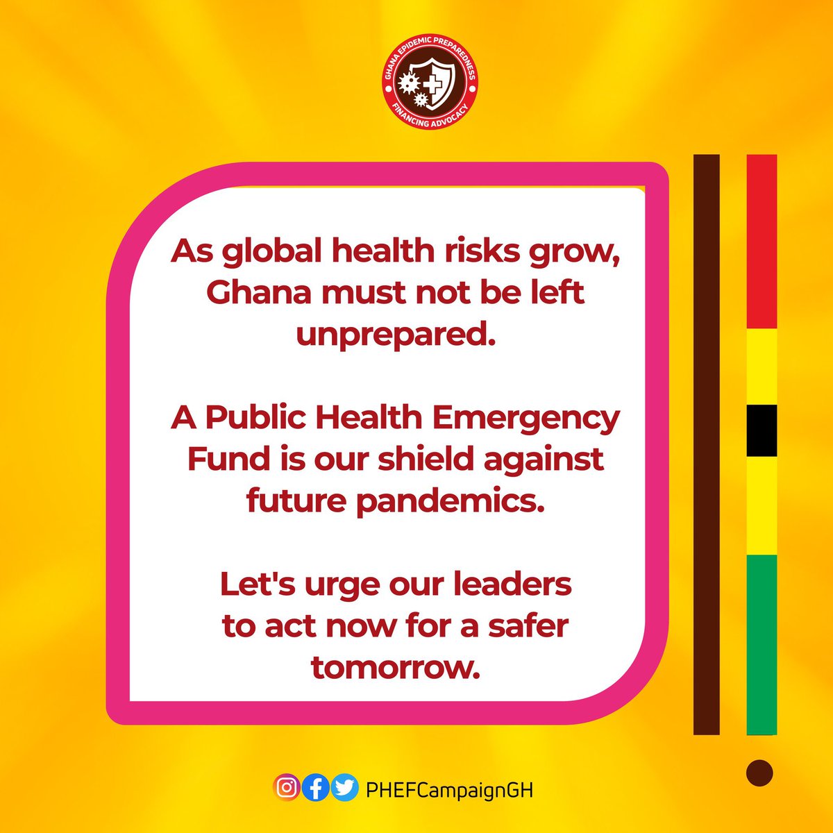 To the leaders and policy makers who matter #FundEpidemicPreparednessGH @mohgovgh @MoF_Ghana @_GHSofficial @phefcampaigngh @SEND_GHANA