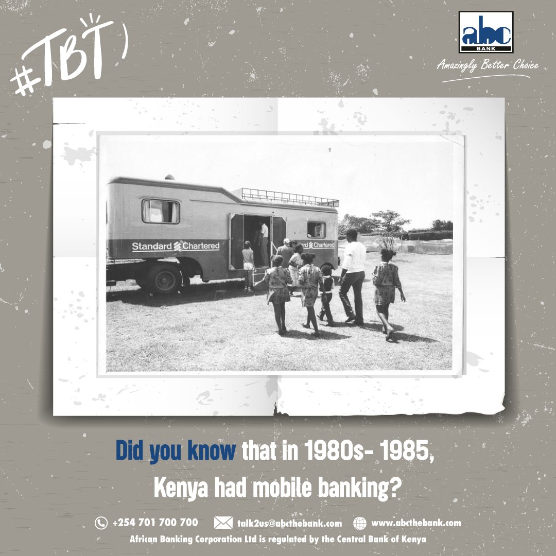 📱 Did you know that in the 1980s- 1985, Kenya had mobile banking? 🚚 Colourful trucks decked out with the bank's logo, brought banking services to their customer's doorstep/neighbourhood in what was termed as Mobile Banking! 📱 Fast forward to today; Kenya's mobile banking