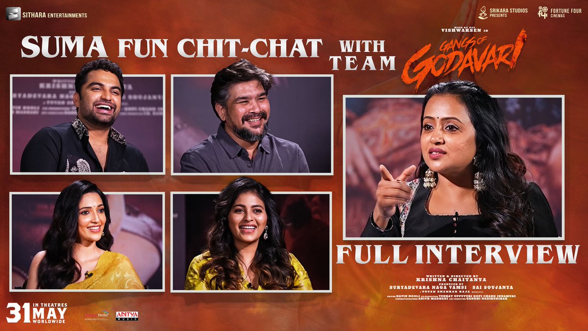 Here's a fun chit-chat of the #GangsOfGodavari team with @ItsSumaKanakala 🤩

Full Interview Out Now - youtu.be/dtugr2vcBzY 

 #GOG worldwide grand release at theatres near you on MAY 31st! 🌊🔥

#GOGOnMay31st 💥