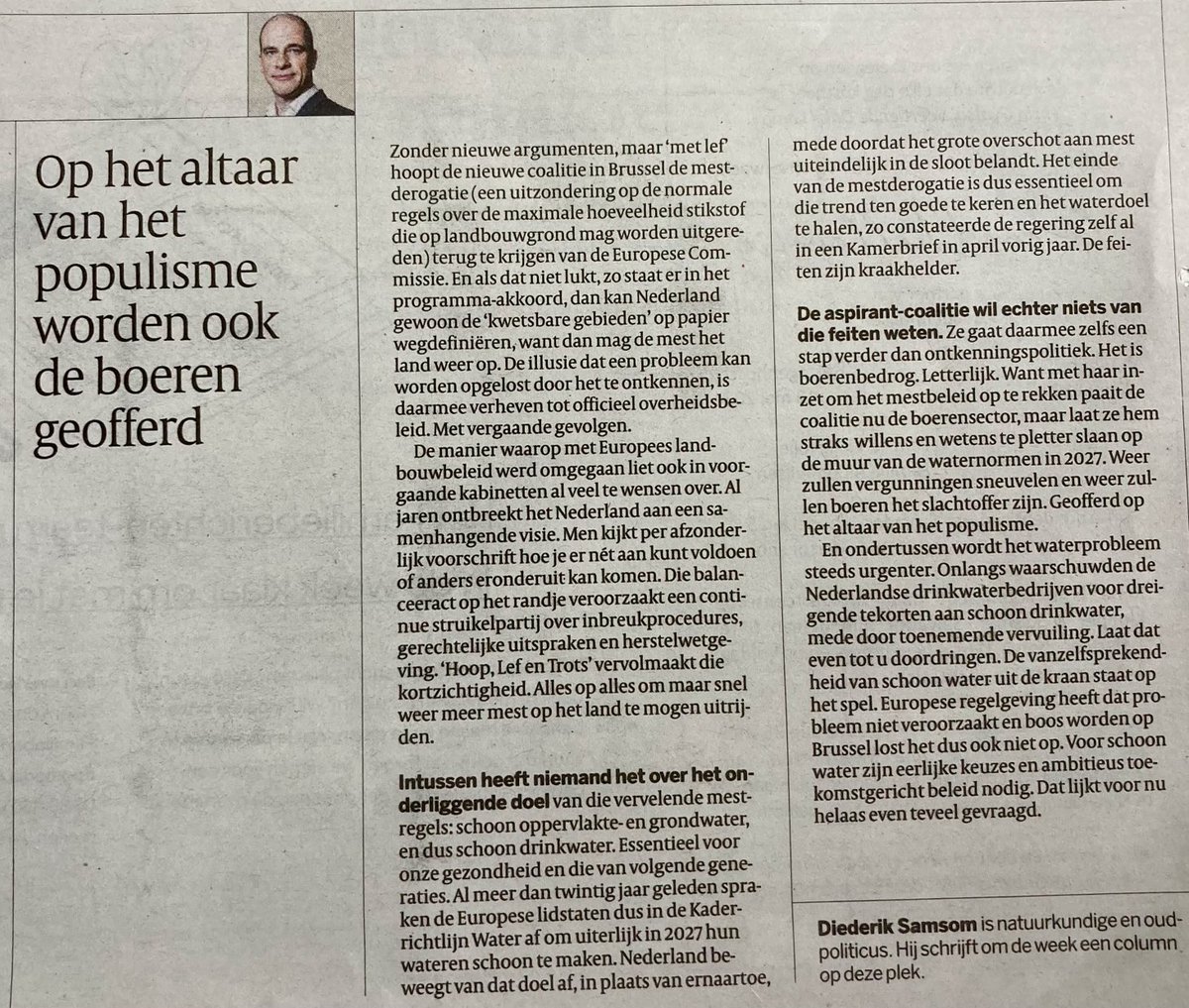 Noch de landbouw, noch de boer is geholpen met kortetermijn schijnoplossingen. We hebben een langetermijnvisie nodig. En ja, dat vraagt om pijnlijke keuzes. Maar biedt uiteindelijk de enige oplossing naar een gezond, toekomstbestendig landelijk gebied.
