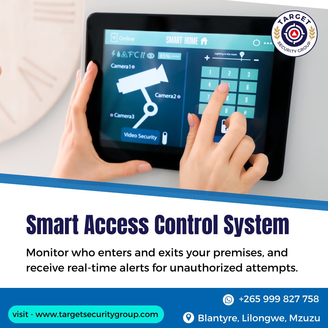 🔒 Secure your space with precision! Our cutting-edge access control systems empower you to regulate entry effortlessly.

#SecureAccess #RealTimeMonitoring #AccessControl 
.
Visit - targetsecuritygroup.com
Dm us on WhatsApp: +265 999 827 758