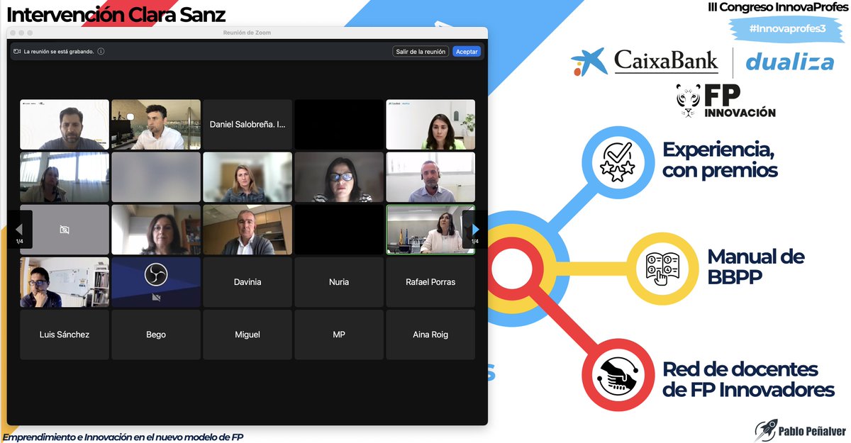 ppenalvera's tweet image. #IPE transforma como troncal todo lo que pasa en el ciclo formativo. E #ING profesional. Todos estos módulos profesionales están en el RD de ordenación de la #FP.
@ClaraSanzL en #innovaprofes3