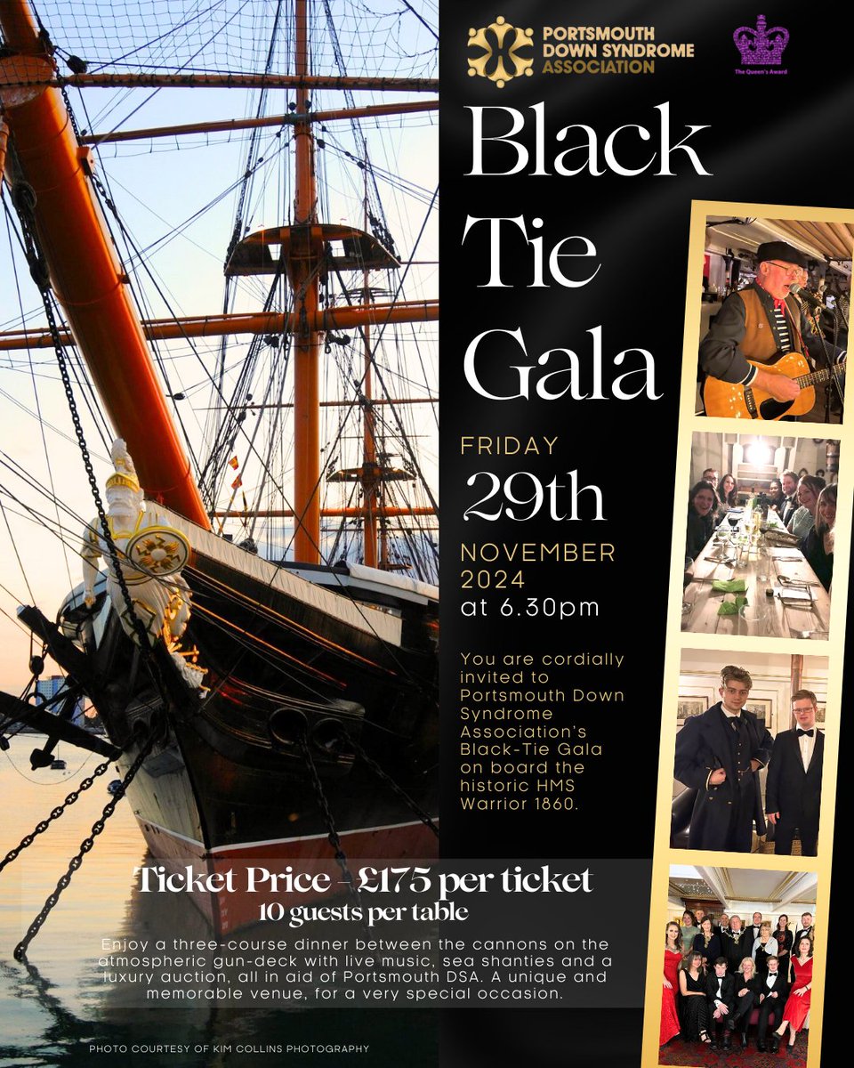 ✨We look forward to welcoming you to our legendary annual black-tie fundraiser on board the historic @HMSWarrior1860 for a rip-roaring evening of sea-shanties, 3-course dinner, wine & song. Contact us to reserve tickets.🎩 #BlackTieDinner 🌟