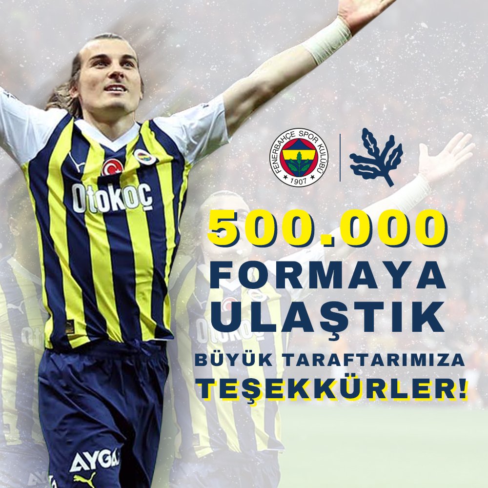 🟡🔵 Kulübümüz, 2023-24 sezonunda toplam 500.000 adet forma satışı yaparak, Fenerbahçe tarihinde ilk kez bir sezonda gerçekleşen en yüksek satış adedine ulaştı.