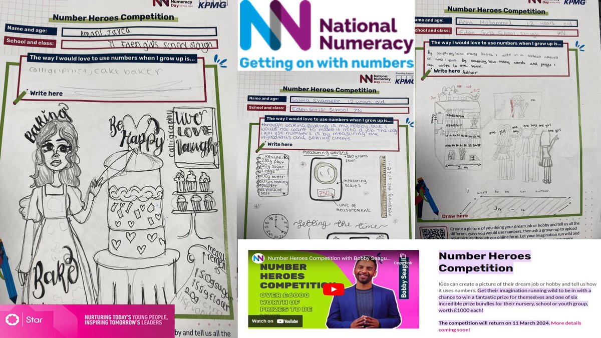 EGS pupils have been entered for the 'Number Heros Competition' Maths and Art working collaboratively together. @Nat_Numeracy #NationalNumeracyDay2024 #UsingNumbersWithConfidence #Ambition