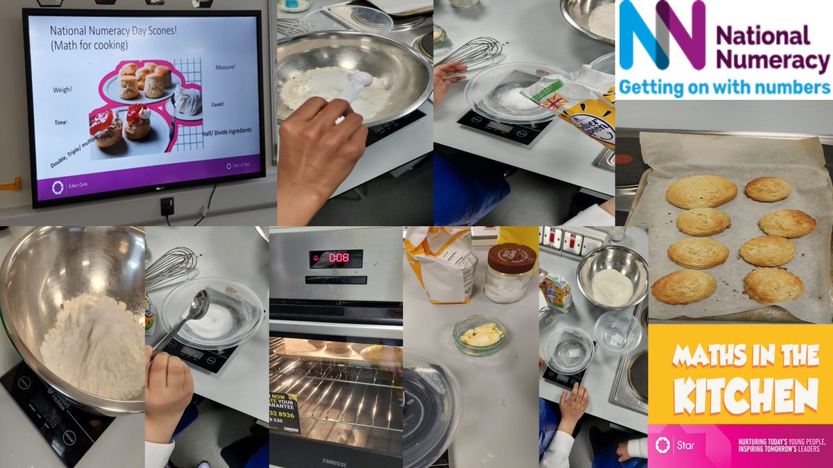 The food tech department at EGS celebrate National Numeracy Day 2024 with Y7 pupils by baking fresh scones. @Nat_Numeracy #MathForCooking #NationalNumeracyDay2024 #CrossCurricular #LearningMadeFunAndMemorable