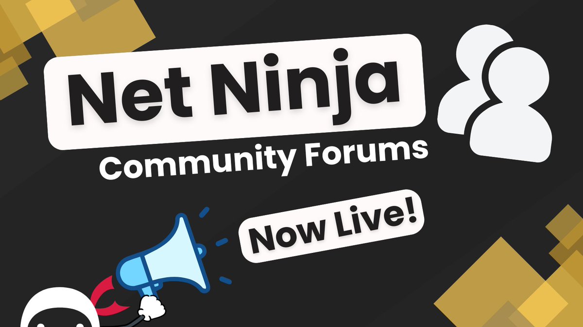thenetninjauk's tweet photo. 📣Reminder: The #NetNinja Community Forums are now *LIVE*! Discuss your coding journey, get help and make friends with like minded web dev's: https://t.co/7zJ3G2wNBi https://t.co/cTgmBu4aBY