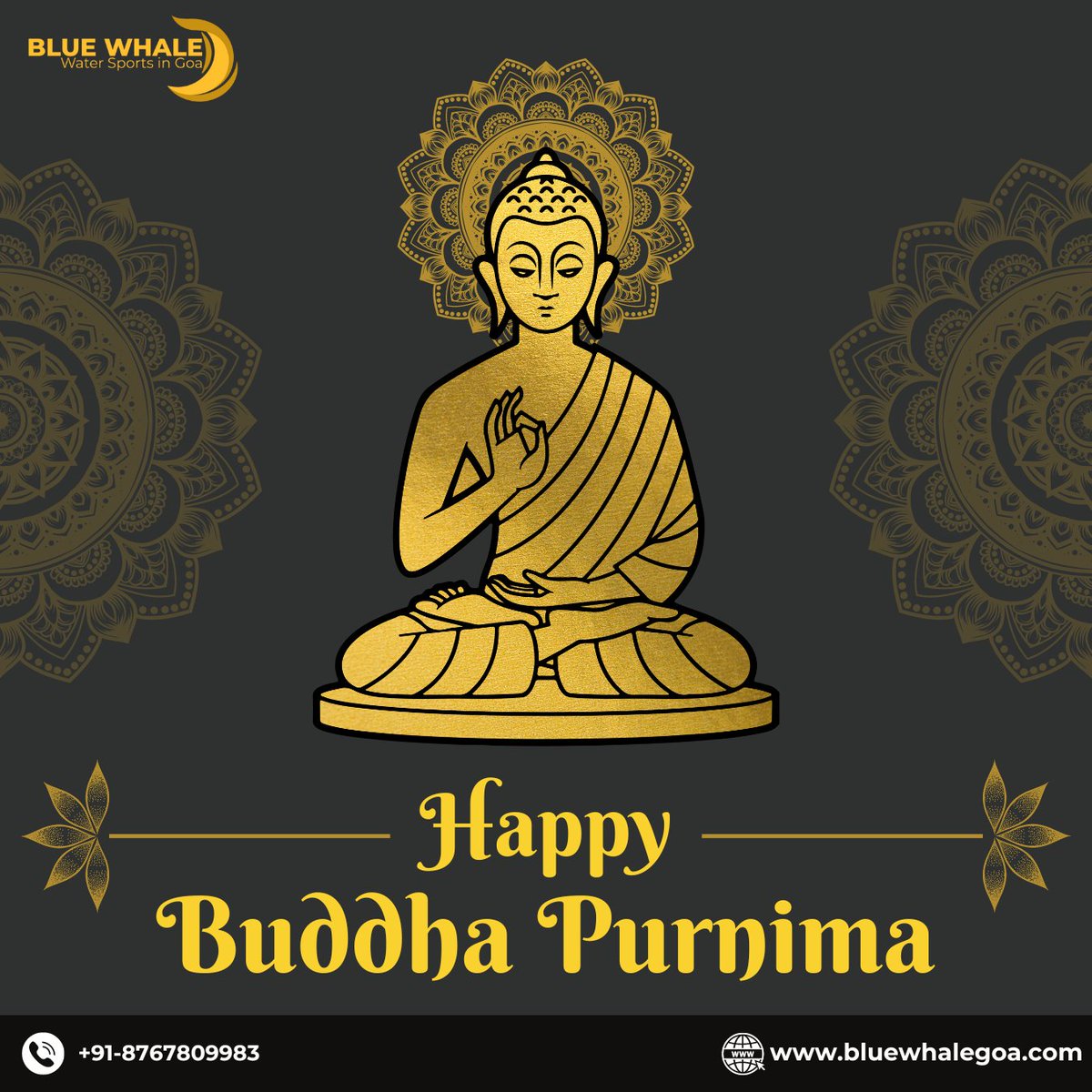Happy Buddha Purnima! May the light of wisdom illuminate your path. Wishing you peace and harmony from Blue Whale Goa. 🌕🙏 #BuddhaPurnima #BlueWhaleGoa