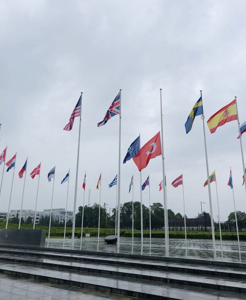 Turkey's flag at @NATO HQ, honoring of Ibrahim Raisi I guess this is what @ikalin1 refers to when saying'precious loneliness'?