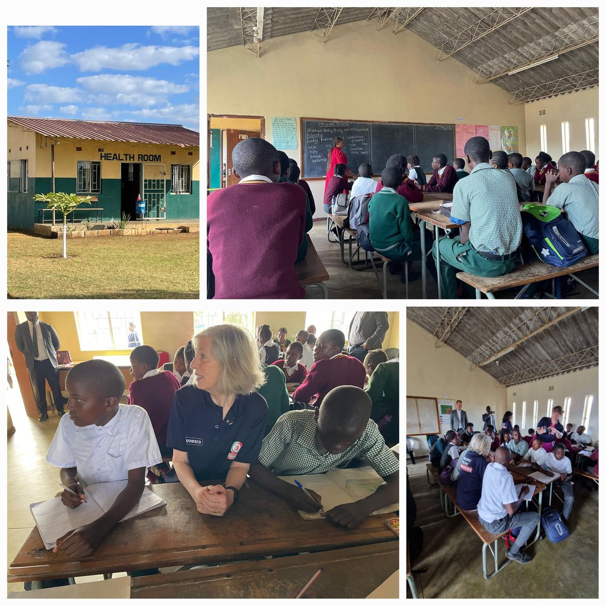 Wonderful visit to Chainda primary school in Lusaka, #Zambia. We observed #healtheducation in action and understanding the power of #learnandthrive @UNESCO program #BuildingStrongFoundations