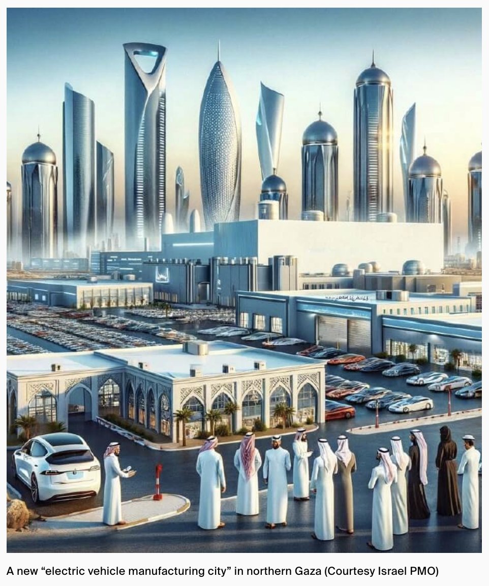 adam_tooze's tweet photo. When @zeithistoriker circulated images of Gaza 2035 a few days ago, I thought they must be a spoof. But they are truly Netanyahu's postwar planning. Not only that, but they are tied to much wider geoeconomic visions of region. 
Check out Chartbook 284:
https://t.co/zaIihr16tc https://t.co/FV1TB1Emk6