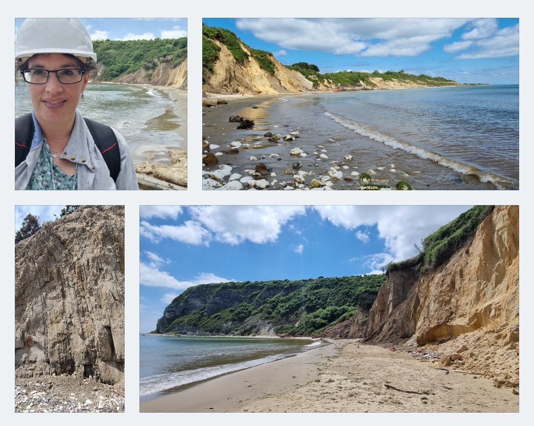 First day of the General Election campaign? I'm spending it with my fab Geology A Level class at Whitecliff Bay, Bembridge, East Wight. 💚 No better place to be 💚 (Hard-hat photo op 😆)