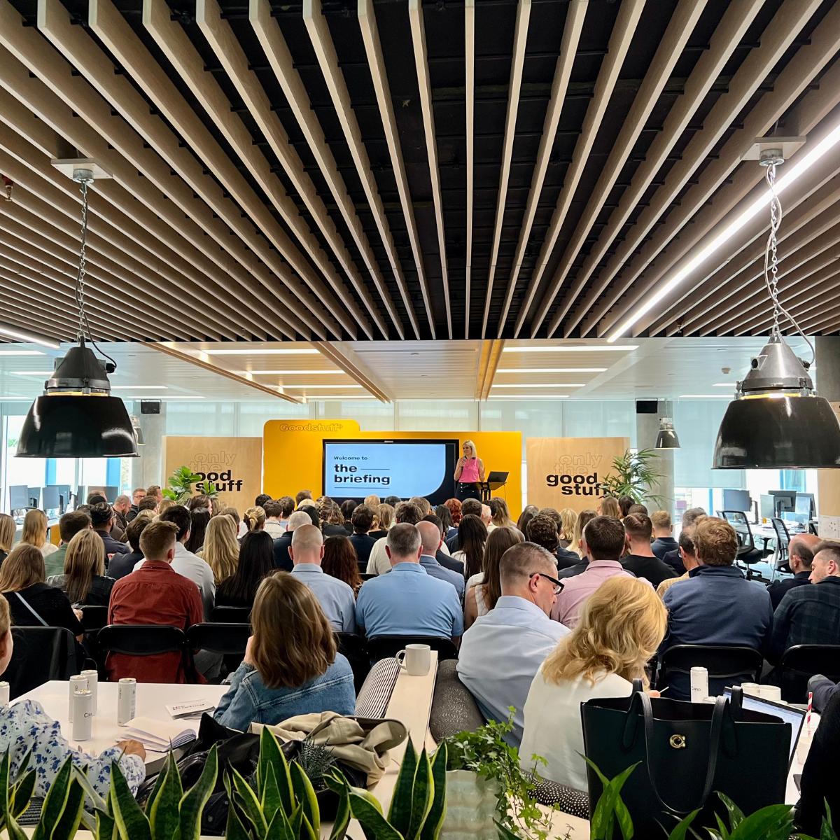 A full house for The Briefing today. Our exclusive event for media owners to hear live briefs directly from a handful of Goodstuff clients. Our aim is to inspire even more inventive thinking, ideas and collaboration. And if that’s not enough, for the first time ever we shared the