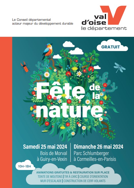 #Environnement🌾Le Département vous donne rendez-vous ce week-end pour fêter la nature en famille 🦋 De 10h à 18h : 📍Samedi 25 mai au Bois de Morval à Guiry-en-Vexin, 📍Dimanche 26 mai au Parc Schlumberger à Cormeilles-en-Parisis. Tout le programme➡️ow.ly/ZuKQ50RSjH8