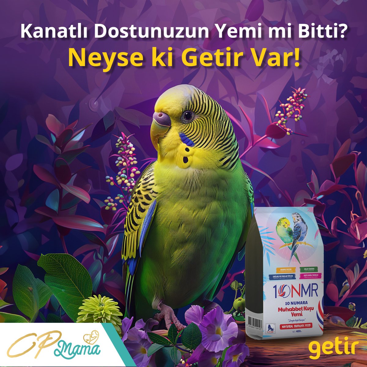 Kanatlı dostunuzun yemi bittiğinde Getir dakikalar içinde kapınızda! 10NMR Muhabbet Kuşu Yemi ile muhabbet kuşunuzun yemini birkaç tıkla sipariş edin! 

#cpmama #lovecpmama #getir #muhabbetkuşu #muhabbetkuşuyemi #10nmr