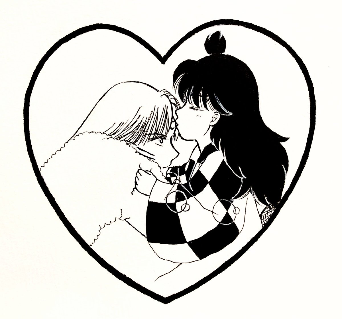 今日キスの日なんですか？！知らんけど！ 何かしたかったので過去絵の使いまわし殺りんちゃんを😘💕