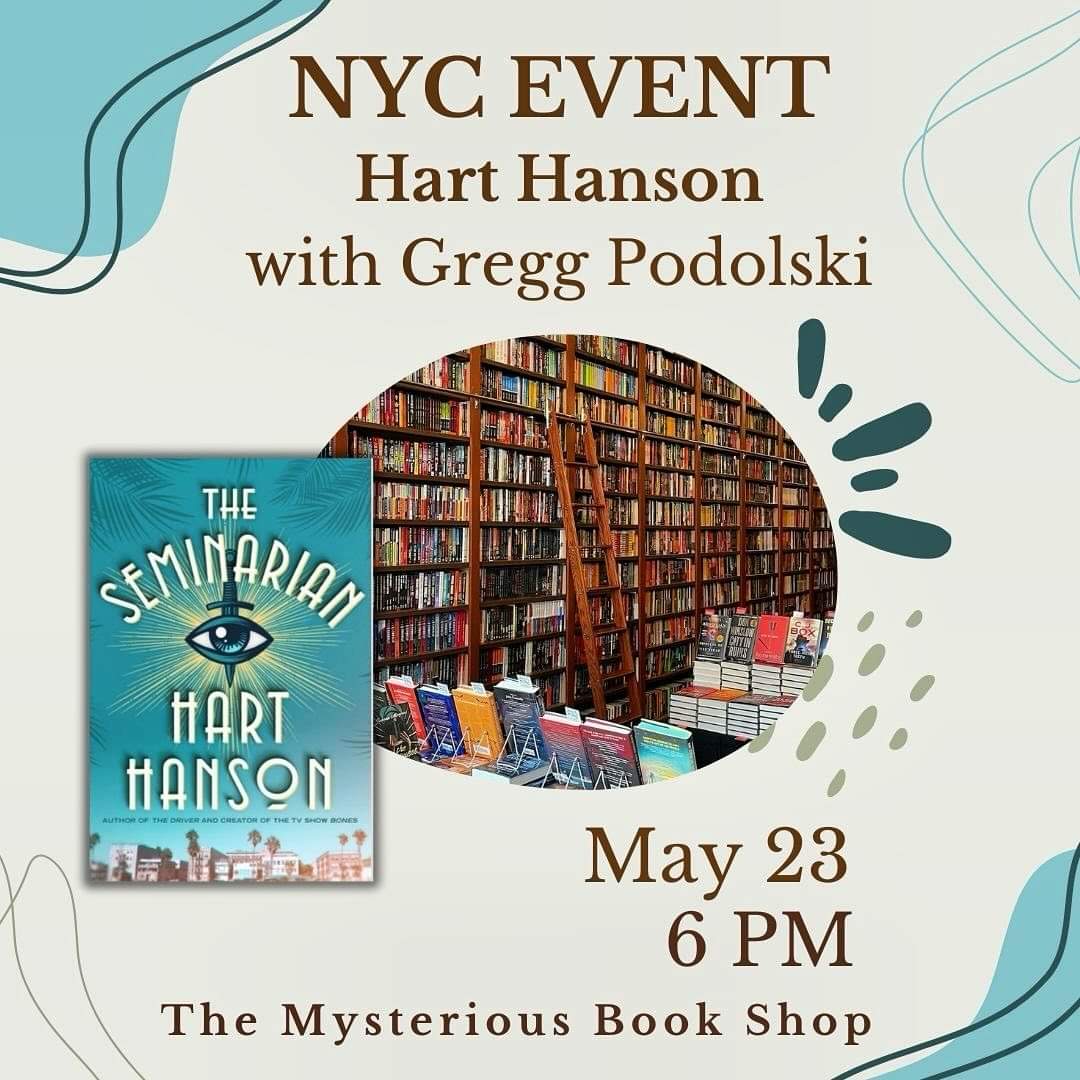 Looking forward to chatting with @HartHanson tonight about his new novel, THE SEMINARIAN, quirky characters, writing in general...and pretty much anything else he wants. It's his event, after all! Gonna be fun! @BlackstoneAudio @ITWDebutAuthors