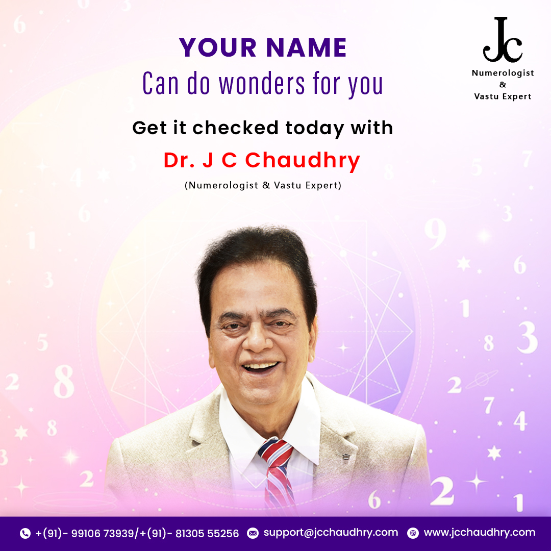 Name numerology suggests that the vibrations associated with the numbers corresponding to the letters in a person's name can influence their personality. Consult Dr. J C Chaudhry to know more. #luckynumbers #luckyname #luckynamenumber #powerofnumbers #drjcchaudhry
