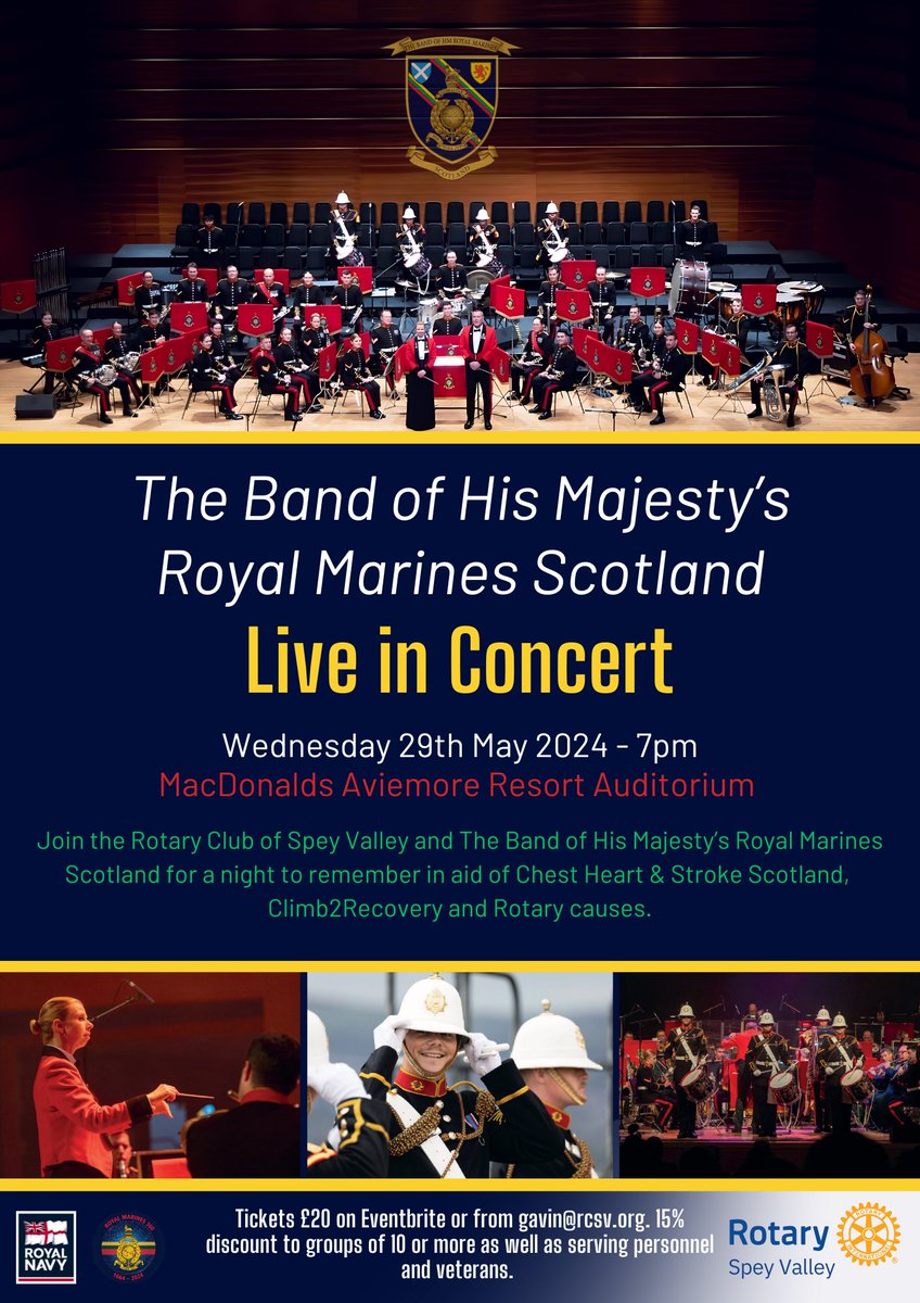 Join us for an unforgettable evening with The Band of HM Royal Marines Scotland in Aviemore! 📅 Date: 29th May 2024 📍 Location: MacDonalds Aviemore Resort Auditorium eventbrite.co.uk/e/the-band-of-… #livemusic #concert #RoyalMarines @RNinScotland . .