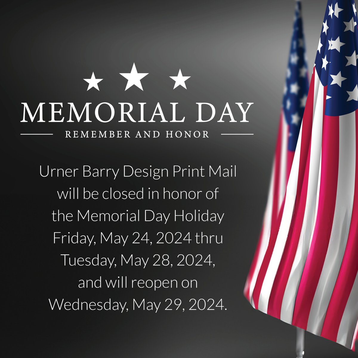 SelectDPM's tweet image. Memorial Day Announcement!