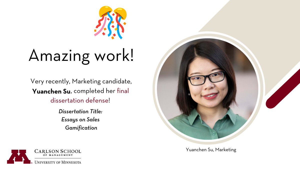 csom_phd's tweet image. 🎉Join us in celebrating a monumental achievement!

Yuanchen Su, Marketing candidate, has successfully completed her final dissertation defense. Please join us in celebrating this amazing milestone! 👏 #phd #csomphd