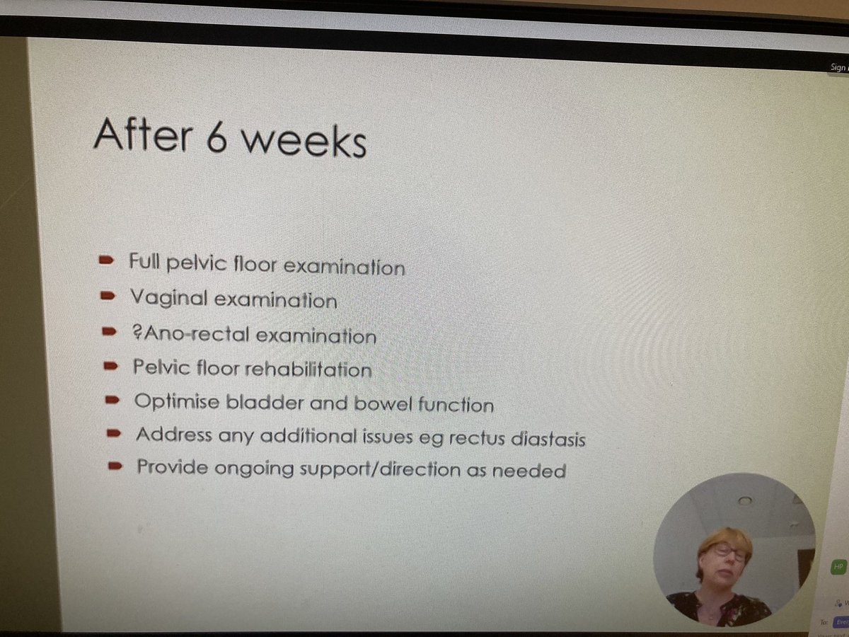 Myra Robson from @pelvicroar on the best care in the first 6 weeks after an #OASI injury and the best practice pelvic floor physiotherapy post-6 weeks #masicwebinar