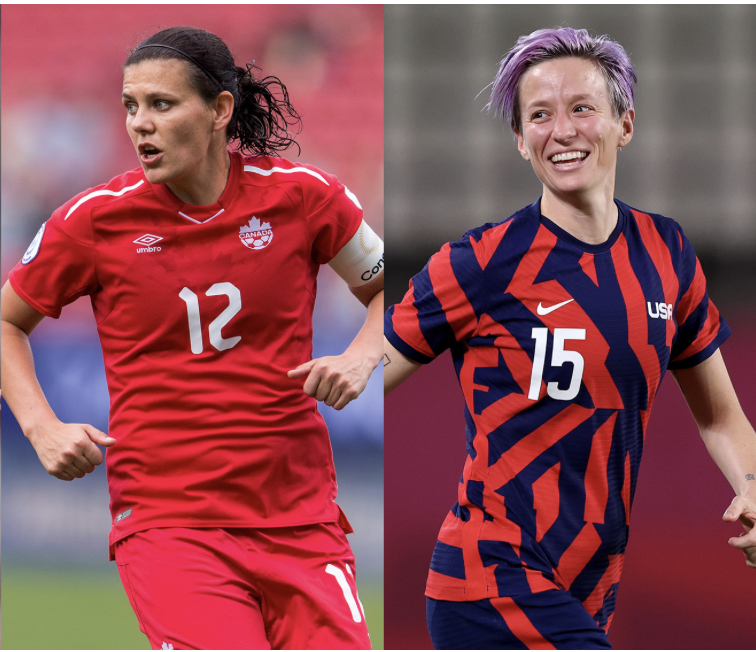 Why Christine Sinclair has never torn an ACL. And Megan Rapinoe has,  3 times on both knees. How to prevent injury. Join my free learning community : lnkd.in/g3iEsZMG Image: Sinclair and Rapinoe.