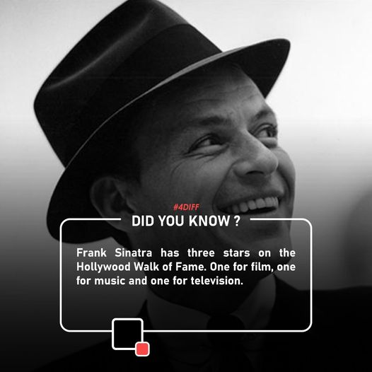 'Frank Sinatra has three stars on the Hollywood Walk of Fame. One for film, one for music and one for television.'
#Didyouknowthisinterestingfact #MovieTrivia #Answerinthecommentsbelow! #FDIFF #fdiff2023 @FilmFreeway