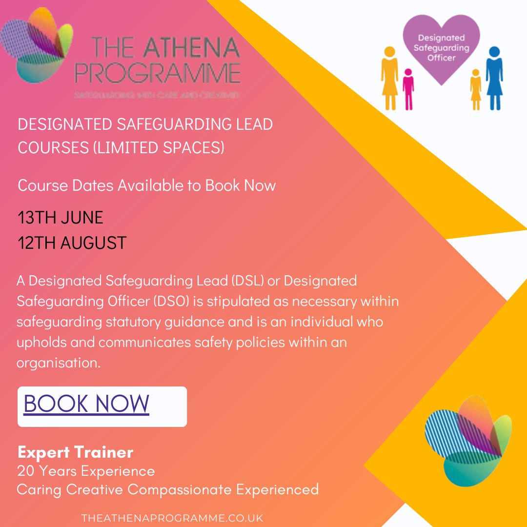 AthenaProgramme's tweet photo. 🚨 Upcoming Training: Designated Safeguarding Lead (DSL) Training 🚨
📅 Event Details:
Date: 13th June - Time: 10 am to 4 pm - Location: Remote Via Zoom
📢 Register Today: https://t.co/IihDVEdVOB

#Safeguarding #DSLTraining https://t.co/W2EDiCzOmd
