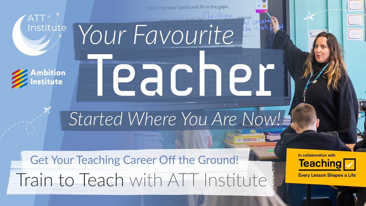 If you're about to #graduate or if you're looking for a new #career...🍏#TrainToTeach🍎
With @Ambition_Inst , we can help you navigate to #QTS & #PGCE status, a qualifying salary of £30K+, & stops for #SchoolHolidays!✈️
Get your #NewCareer off the ground👇
academytransformationtrust.co.uk/institute/init…