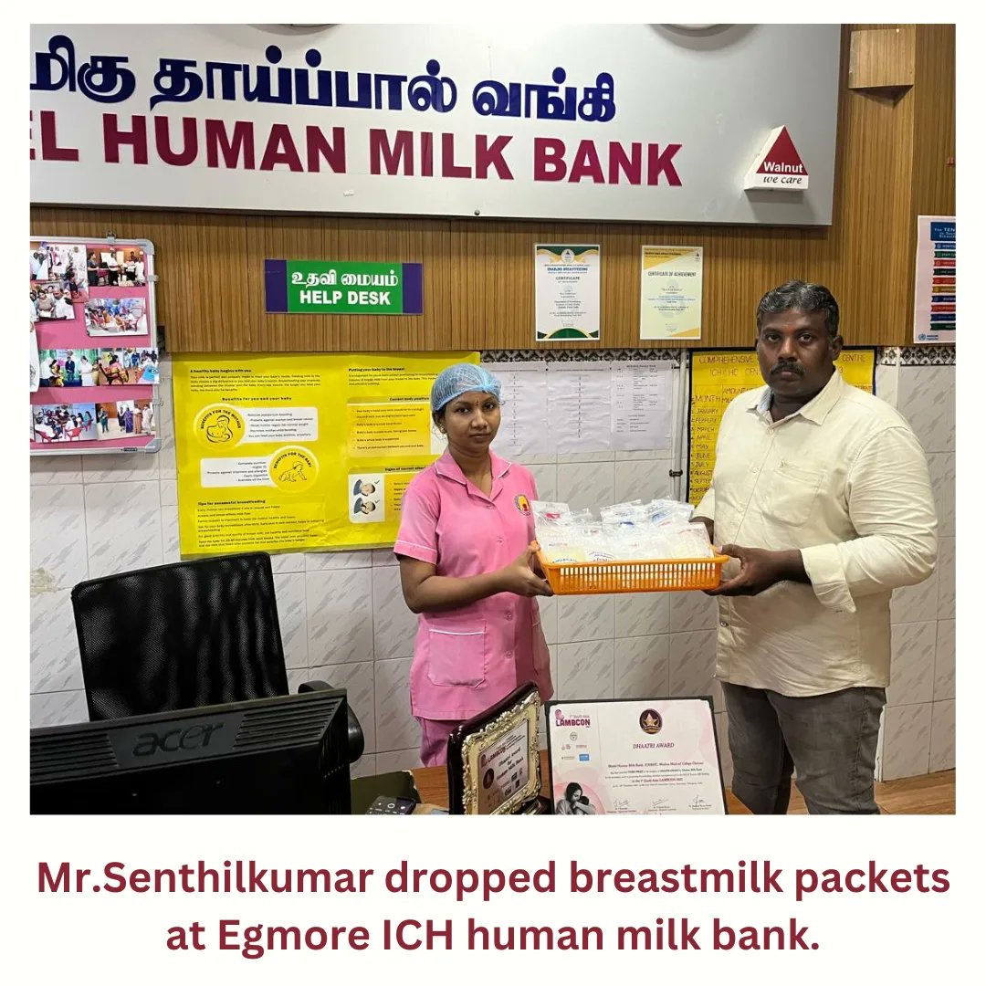 We #amirthamfoundation have successfully collected 5 packets which has 940 millilitres of liquid gold from #Tiruvallur district for the month of #April2024 , which is dropped 
1 packet (200 ml) at Institute of Obstetrics and Gynaecology - IOG