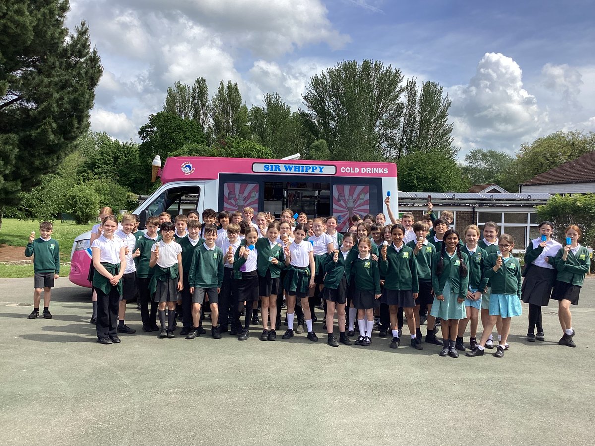 Y6 enjoying a well deserved ice-cream after SATs