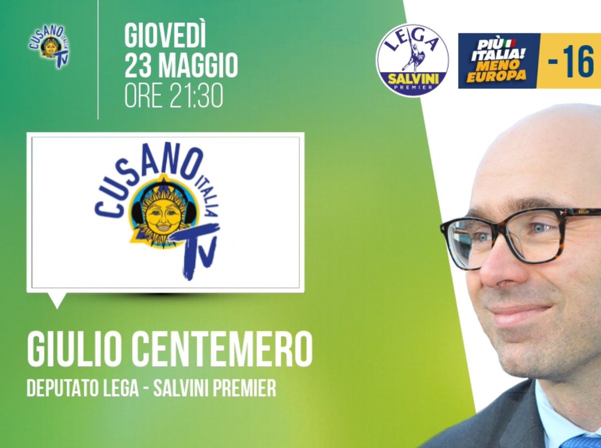 Ci vediamo stasera su #CusanoItaliaTV!