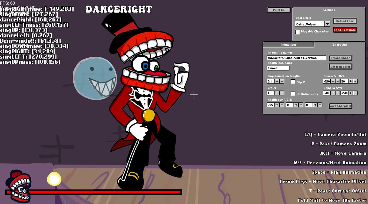 Vulpes_18's tweet photo. Uma Skin do Caine que fiz para o  Friday Night Funkin, Embora não profissional ainda deu um trabalhinho.
Link:
https://t.co/0hHypvbf9s https://t.co/p1t1AHmZUU