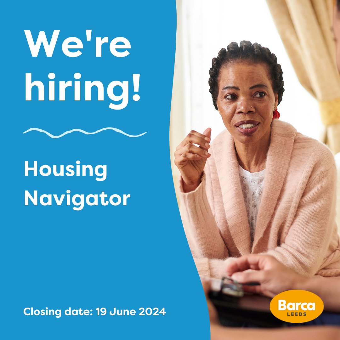 We're hiring! Join the brilliant @Engage_Leeds Housing Navigators who work with people that have experienced housing issues to support them into accommodation and help them to sustain their tenancy. More info: joinus.barca-leeds.org/jobs/4522378-h… #LeedsJobs #Housing #Homelessness #Recovery