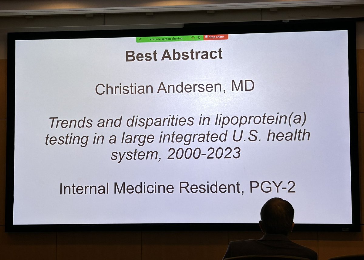 @CFAndersenMD knocked it out of the park at @MGHMedicine Grand Rounds this morning, highlighting low (but now increasing) rates of Lp(a) testing as well as disparities in testing by sex and race Full text of his paper in @ESC_Journals #EJPC here: academic.oup.com/eurjpc/advance…