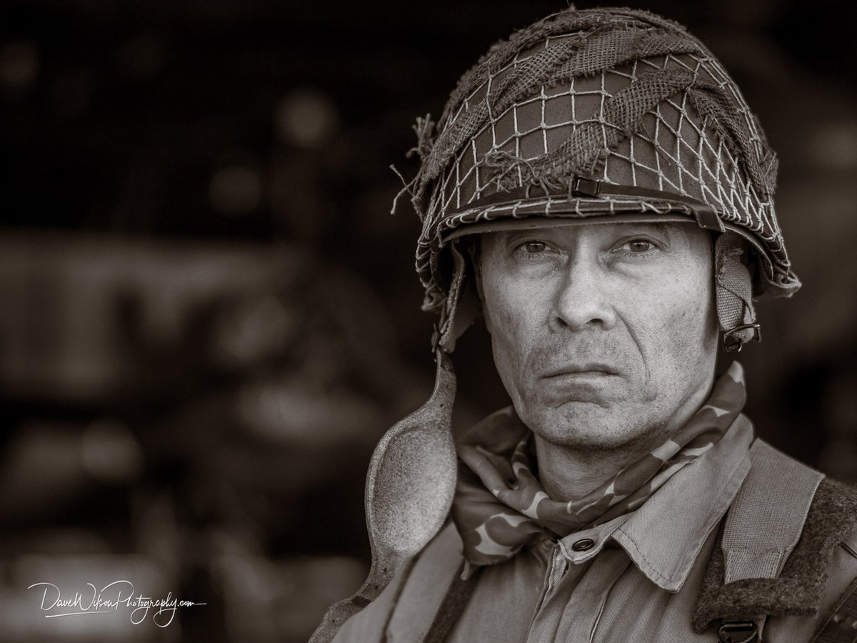 Actor Don Daro, in the uniform of an airborne infantry member, at the Commemorative Air Force CenTex wing hangar during a WW2-themed photo shoot on Saturday, March 6th, 2021.

From my photoblog at ift.tt/nTBDrGh

#portraits #portraitphotography #monochrome #blackandwhi…