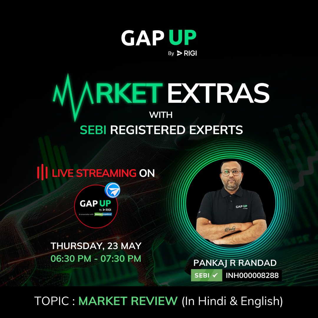 Only 30 minutes left!⏲️

Get your coffee ready and join us at 6:30 PM for the Market Extras.

Join the insightful live trading curated just for you.

#livetrading #StockMarket #StockMarketIndia #StockTrading  #StockMarketNews  #NiftyTrading #BankNiftyTrading