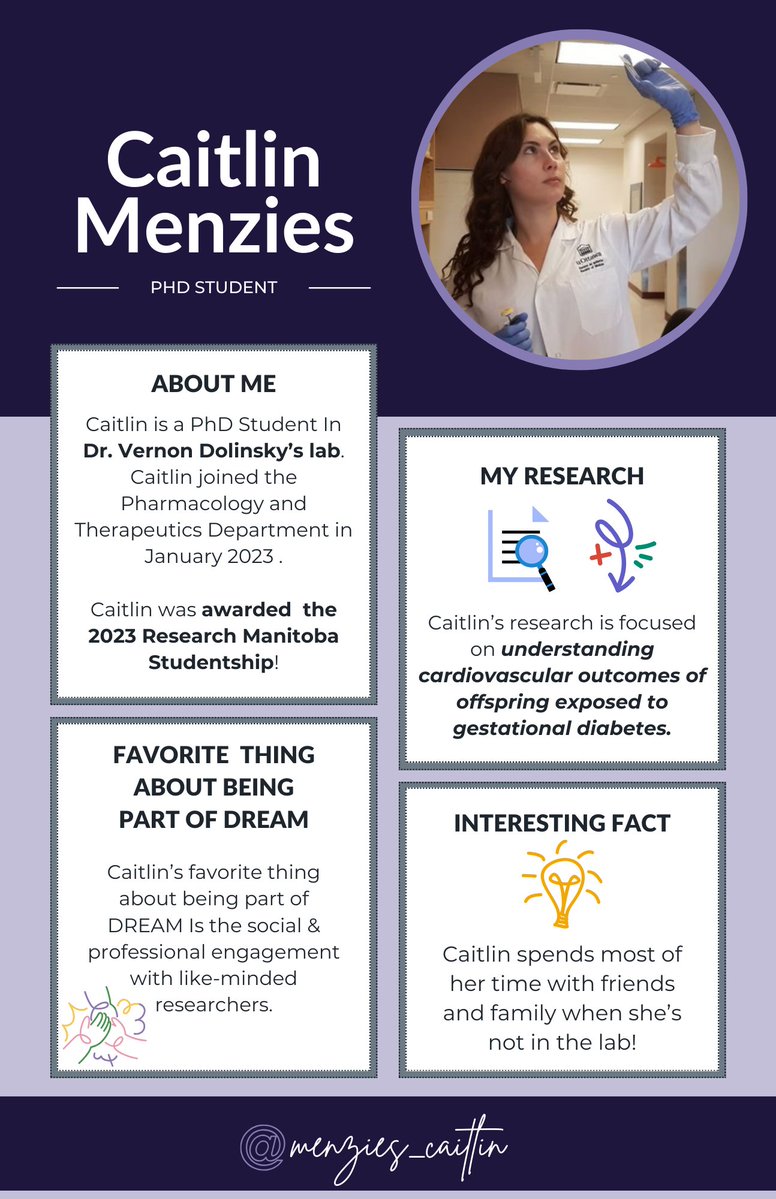 DREAM Trainees (@dream_trainees) on Twitter photo 🌟 Meet our next #DREAMtrainee, <a href="/menzies_caitlin/">Caitlin Menzies</a>! A dedicated PhD student in <a href="/VernDolinsky/">Vern Dolinsky</a>'s lab, Caitlin's research focuses on cardiovascular outcomes in offspring exposed to gestational diabetes. 🩺❤️ #ResearchSpotlight <a href="/DREAM_diabetes/">DREAM_Theme</a> 🌟 Meet our next #DREAMtrainee, <a href="/menzies_caitlin/">Caitlin Menzies</a>! A dedicated PhD student in <a href="/VernDolinsky/">Vern Dolinsky</a>'s lab, Caitlin's research focuses on cardiovascular outcomes in offspring exposed to gestational diabetes. 🩺❤️ #ResearchSpotlight <a href="/DREAM_diabetes/">DREAM_Theme</a>
