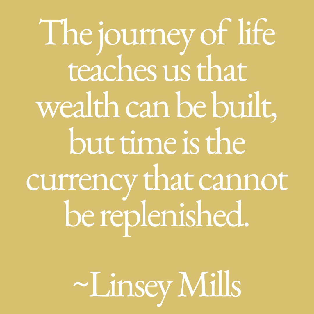 Linseymills's tweet image. The journey of life teaches us that wealth can be built, but time is the currency that cannnot be replenished. ~Linsey Mills
#lifesjourney #timeisprecious #timeispreciouswasteitwisely #lifelessons101 #wisdomquotes
Follow #currencyofconversations #callinzgroup #simplyoutrageous