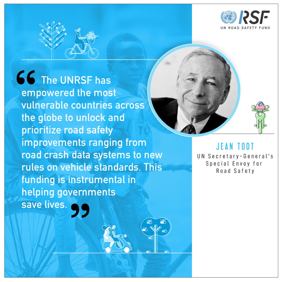 UN Secretary-General's Special Envoy for #RoadSafety @JeanTodt message during the @UN_RSF press conference at the #ITF24 Summit in Leipzig.