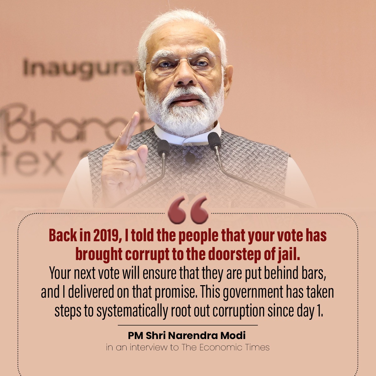 Back in 2019, I told the people that your vote has brought corrupt to the doorstep of jail. - PM Shri @narendramodi