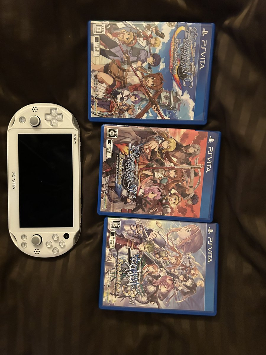Walked into a random secondhand shop in Yokohama and was met with the trails in the sky trilogy lol I had no choice but to buy a vita as well smh