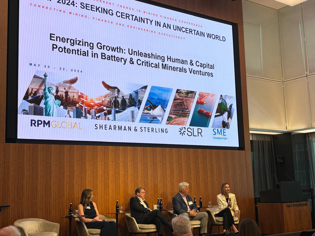 Our CEO Belinda Labatte, was in NY this week at SME's 9th Current Trends in Mining Finance Conference #CTMF2024 

Energizing Growth: Unleashing Human and Capital Potential in Battery/Critical Minerals Ventures

#miningmatters #criticalminerals #batterymetals   $LMR.V #EVFuture