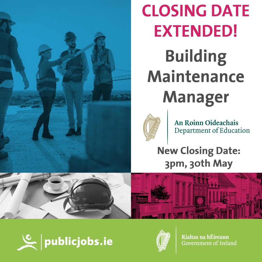 CLOSING DATE EXTENDED! The deadline for applications for the Building Maintenance Manager position at the Department of Education has been extended! The new deadline is Thursday 30th May at 3pm! Apply now! 👉 bit.ly/TW_Org_BMM #CareersThatMatter