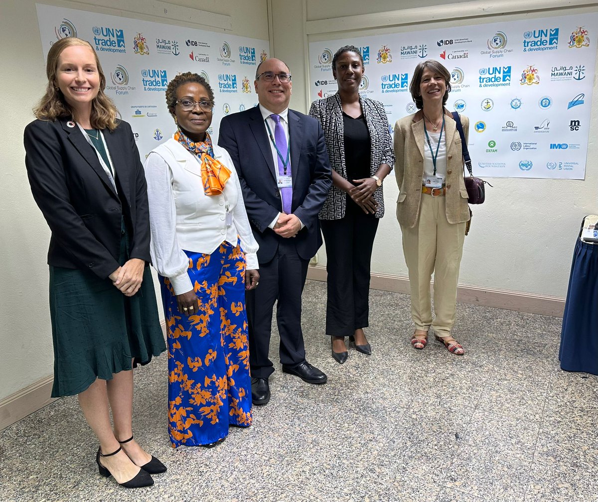 📢@FAOCaribbean was well represented at the first-ever @UN Global Supply Chain Forum in Barbados🇧🇧 by Yvette Diei Ouadi, Fisheries & Aquaculture Officer! Her vast knowledge was invaluable on the 'Energy transition of fishing fleets' panel discussion 👏. 🎣🛥️. @UNCTAD