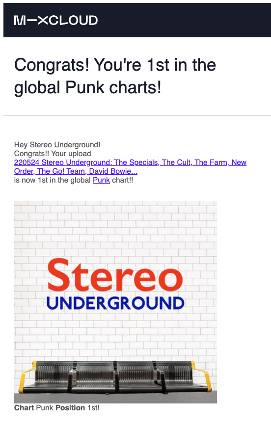 Since the move to @mixcloud #stereounderground has continued to grow exponentially and break global records. Thanks to everyone for their support.