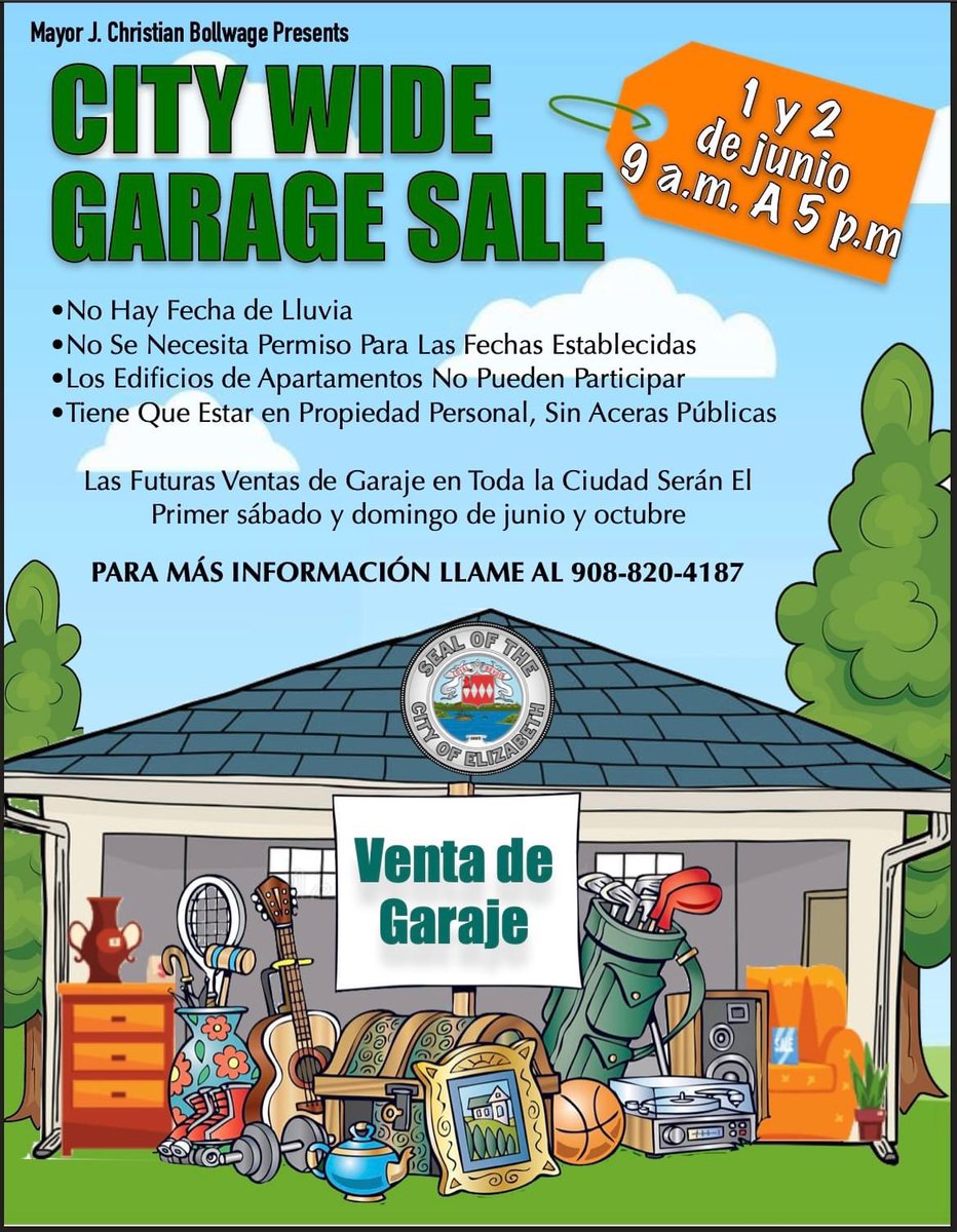Get ready for the Citywide Garage Sale on June 1st and 2nd! No permit will be needed to participate.